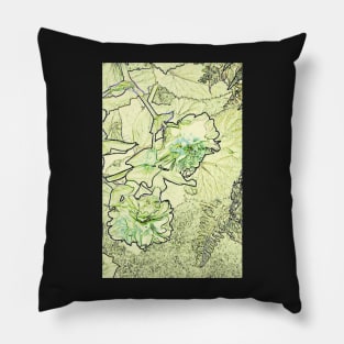 Green Begonia Pillow