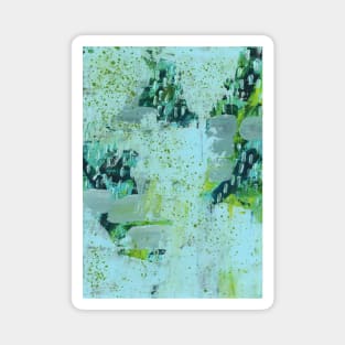 Art Acrylic artwork abstract turquoise Lime Magnet