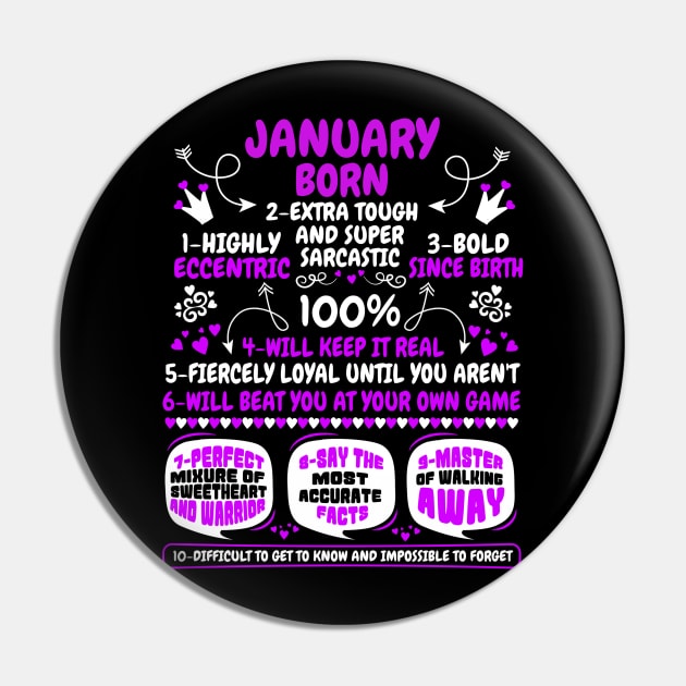 January Born Pin by MCALTees