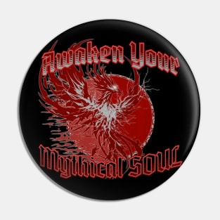 Awaken Your Mythical Soul Silver and Red Phoenix Pin
