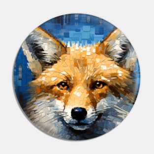 Fox Animal Art Decor Paint Mosaic Pin