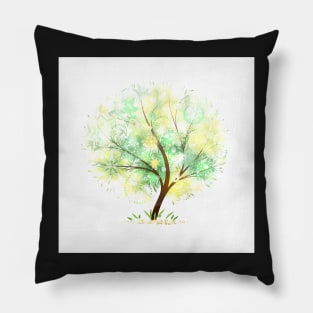 Summer tree. Mandalas and sunlight Pillow