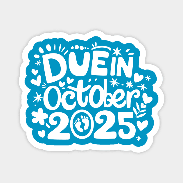Coming October 2025 Due In October New Baby Coming Mommy Pregnancy Magnet by AimArtStudio