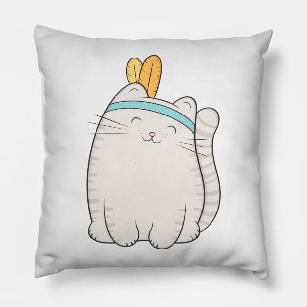 fin, the cat Pillow by kimvervuurt