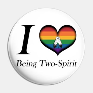 I Heart Being Two-Spirit Design Pride Flag Design Pin