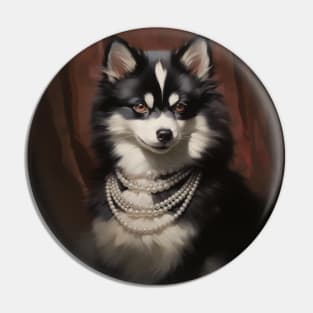 Pomsky And Pearls Pin