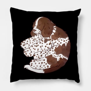 Cute english cocker spaniel sleeping illustration Pillow