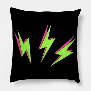 Lightning Bolts (Lime Green & Hot Pink) Pillow