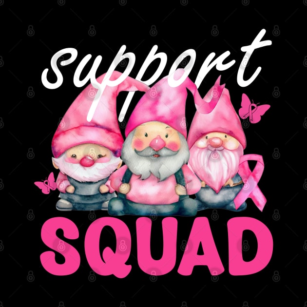 Breast Cancer Awareness Shirt For Women Gnomes Support Squad by savage land 