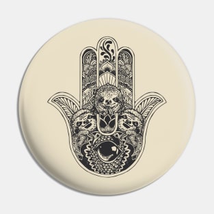 Hamsa Hand Sloth Pin