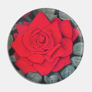 Deep Red Rose Painting Pin