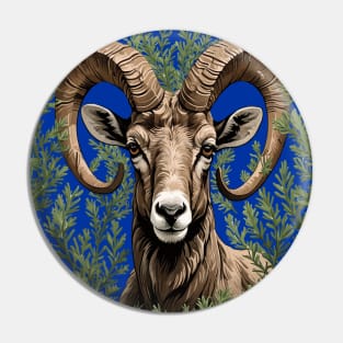 Nevada Desert Bighorn Sheep And Sagebrush 3 Pin