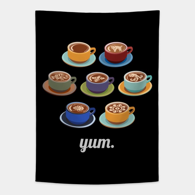 Latte Yum Tapestry by evisionarts