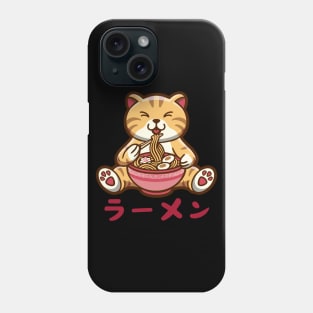 Cat Ramen, cute fat cat eating ramen Phone Case