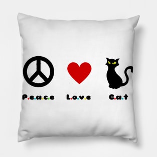 peace,love,cat Pillow