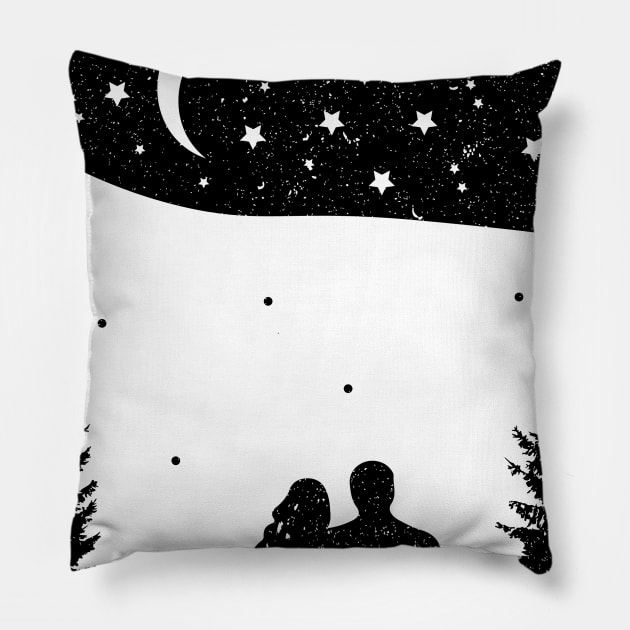 Romantic Stargazing Pillow by Mathew Graphic