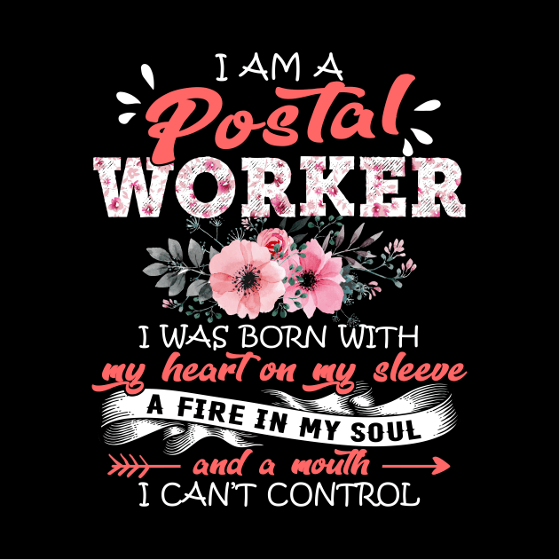 Postal Worker I Was Born With My Heart on My Sleeve Floral Postal Work Flowers Graphic by Kens Shop