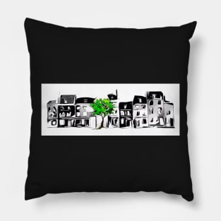 The Neighborhood, in black and white. Pillow