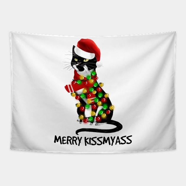 cat merry kissmyass Tapestry by tiranntrmoyet