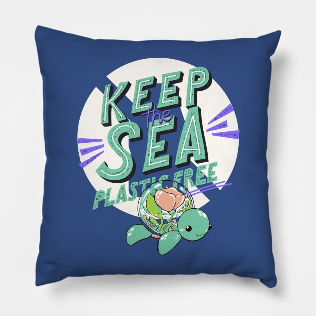 Keep The Sea Plastic Free Pillow by ChasingTees