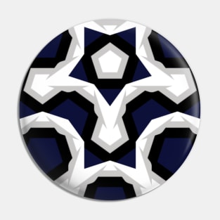 Blue Black White Grey Geometric Pin