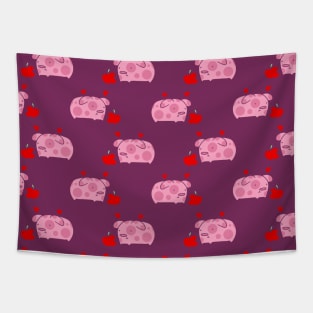 Apple Pig Pattern Tapestry