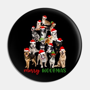 Funny Merry Woofmas Christmas Dog Tree Pin