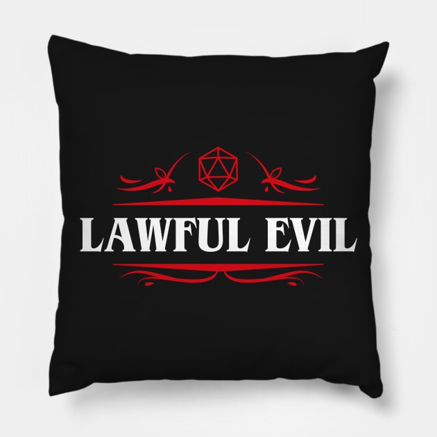 Lawful Evil Alignment Dungeons Crawler and Dragons Slayer Pillow by pixeptional