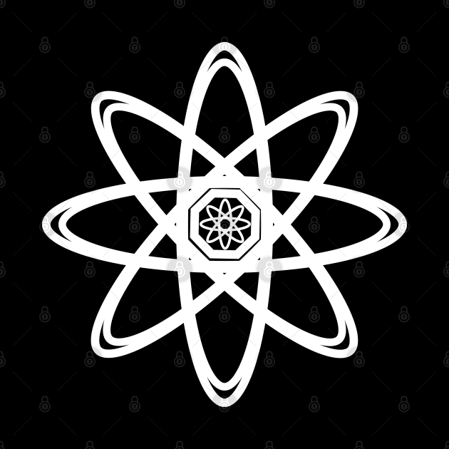 White Atom Symbol by ArtsoftheHeart