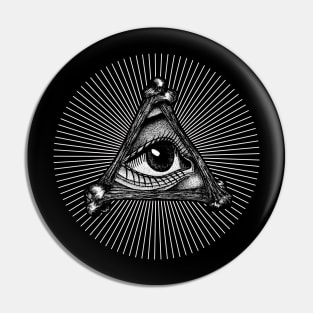 Illuminati Bone Pyramid Pin