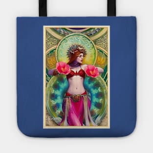 Exotic Floral Art Deco style Belly Dancer Girl Tote