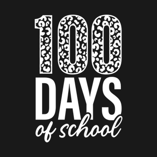 100 Days of School Teacher Student Kids Leopard Print Lover T-Shirt