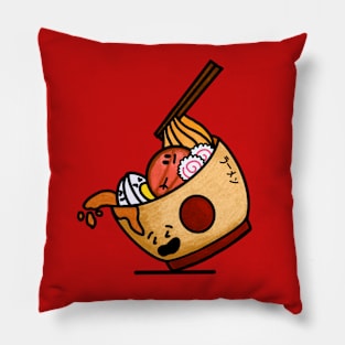 Funny Ramen Noodle Bowl Japanese Food Trip Pillow