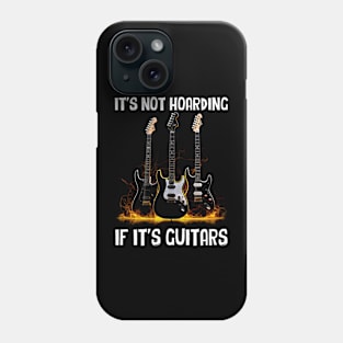 Guitarist's Silhouette: Sunset Sky It's Not Hoarding If It's Guitars Phone Case