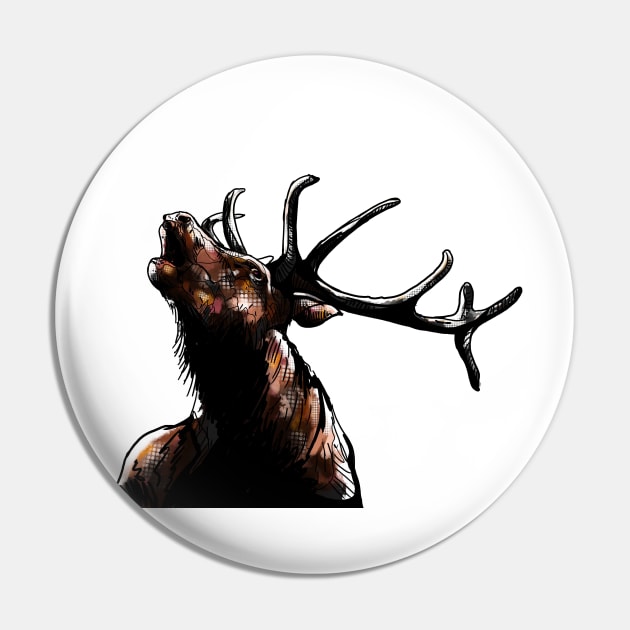 Stag Deer Pin by JuicyCreations