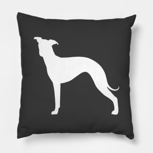 White Italian Greyhound Silhouette Pillow