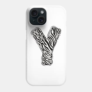 Zebra Letter Y Phone Case