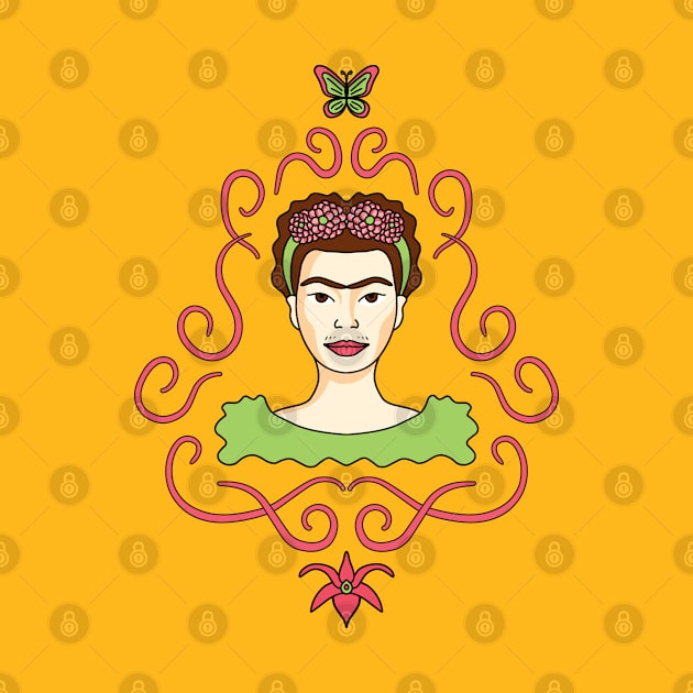 Adorable Cute Cartoon Frida Kahlo by Twist Design