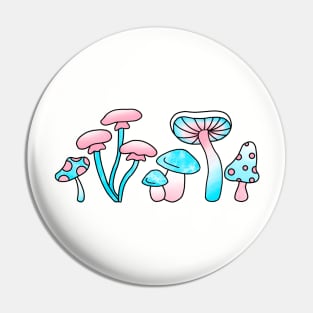 Trans pride flag mushrooms Pin
