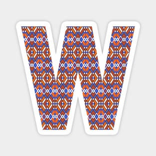 Monogram Letter W- geometric pattern Magnet