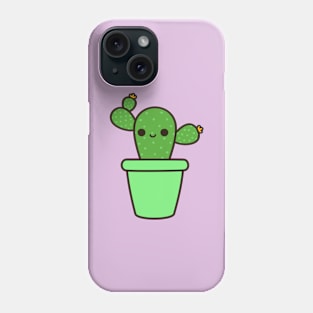 Cute cactus in green pot Phone Case