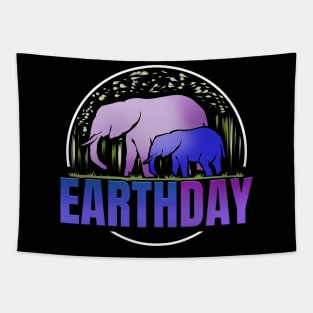 Logo Purple African Elefant Animals For Earth Day Tapestry