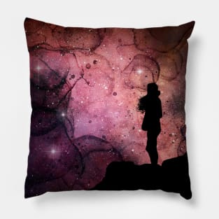 Galaxy Sky Woman Pillow