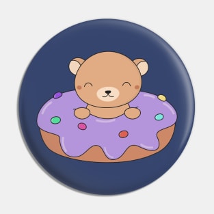 Kawaii Cute Brown Bear Donut Pin