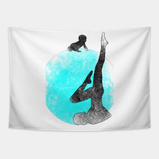 Mindful Father Son Yoga bonding Tapestry