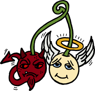 Demon and Angel Cherries Magnet