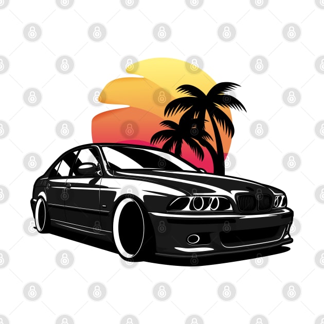 Black E39 Classic Saloon In Sunset by KaroCars