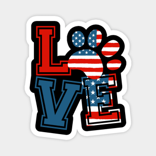 Paws Lover Usa Flag Magnet