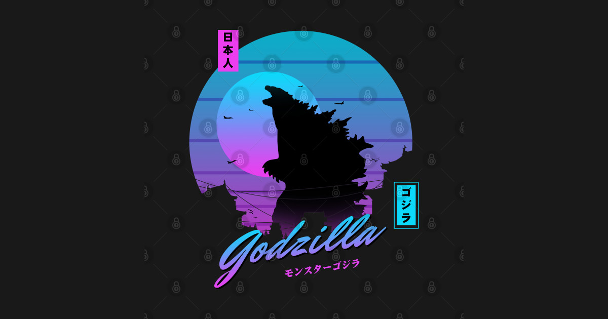 Godzilla sunset - Godzilla - Long Sleeve T-Shirt | TeePublic