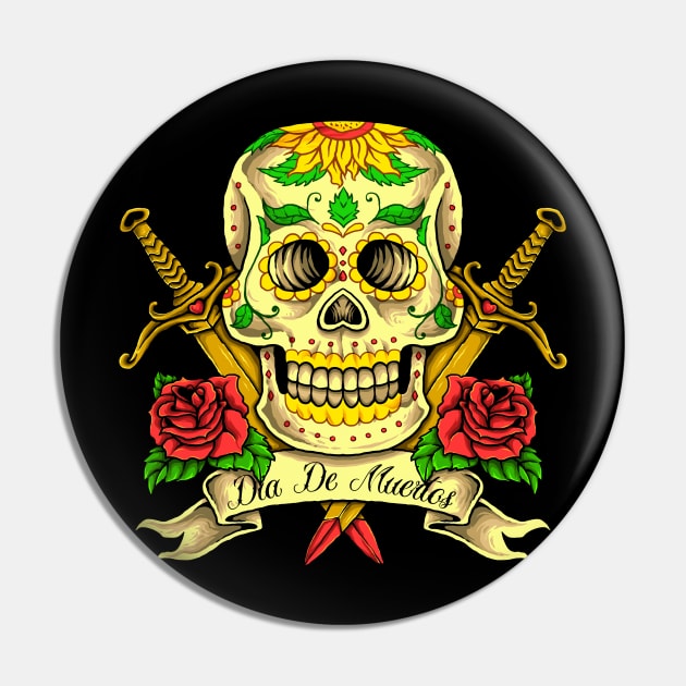 Dia De Muertos Sugar Skull Tattoo Pin by Alema Art